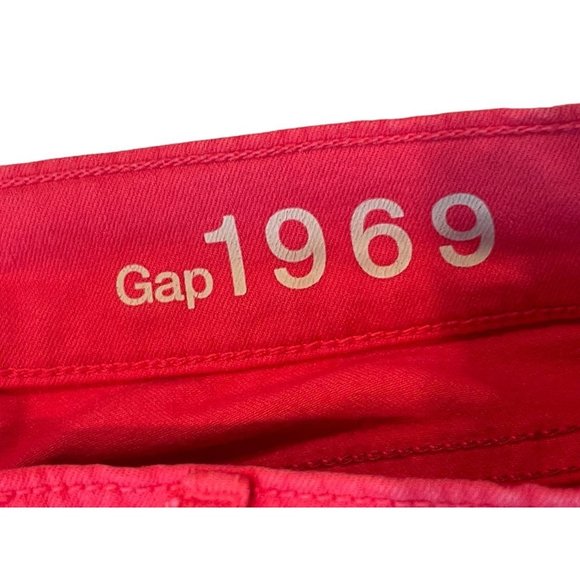 Gap 1969 Womens Cropped Legging Jeans Stretch Mid Rise Cotton Red Peach Sz 27/4r - Picture 10 of 11
